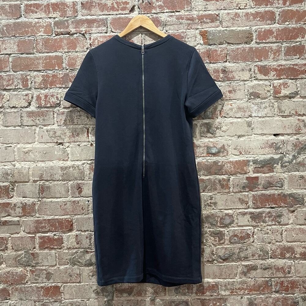 Burberry Brit Navy Leather Trim‎ Sheath Dress Size 8 - Picture 6 of 8
